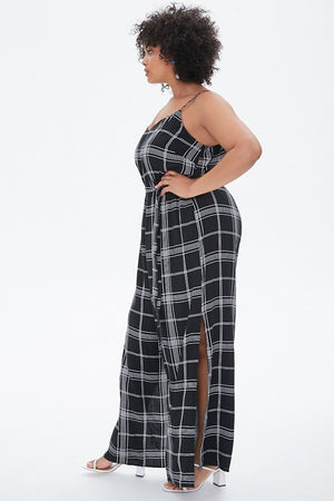 Jumpsuit con Cuadros y Abertura en Pierna CURVY | 00393667 (6790215139521)