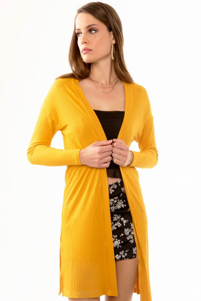 Cardigan Largo con Abertura Frontal y Lateral. MUJER | 00589930 (6787796959425)